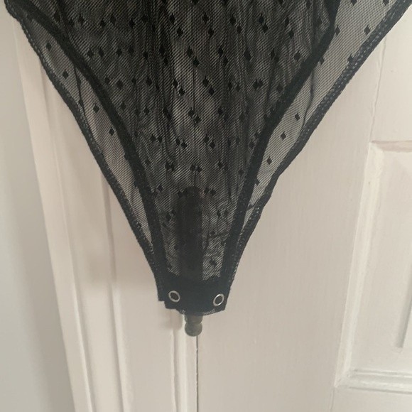 Forever 21 Mesh Polka Dot Bodysuit Small - Picture 3 of 5